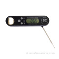 Digitale opvouwbare, direct afleesbare vleesthermometer met automatisch roterend display en flesopener